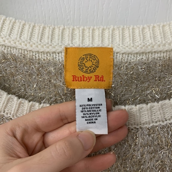 Silver / Gold and White / Creme Sweater - Picture 12 of 13